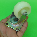 4Pcs Universal Caster Wheels 2" Furniture Wheel Castor White PP Nylon Dual Roller Wheel For Platform Trolley Chair. 