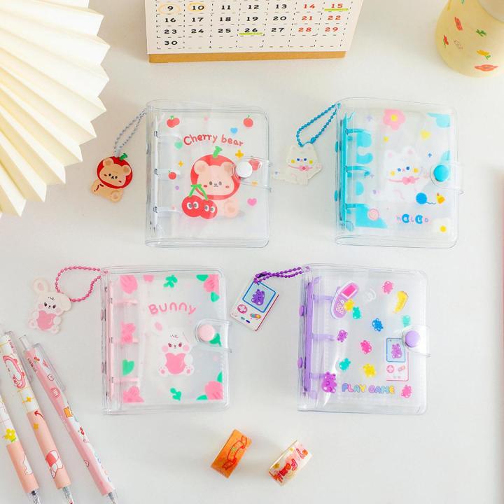 Panda Online Pvc Lovely Loose-leaf Album, Three-hole Photo Album, Girl Sticker Collection Book, Diy Hand Account Book, Small Card Collection Book