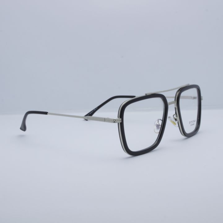GERMANY Stainless Steel Glasses Steel Blade Luxury Brand Square Bridge Computer Glasses with UV Lens to Protect Your Vision for Unisex