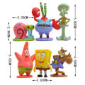 Cross-border 6 SpongeBob SquarePants figure models Solid Q version of the big star Octopus cartoon doll Cake decoration. 