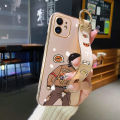 YIWESAN For OPPO F15 Case With Wristband Cartoon Spoof Boy New Design Square Edge Shockproof Phone Shell Cases Pattern Plating Silicone Casing Full Cover Camera Thin Protection SoftCase. 
