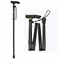 Folding Cane Foldable, Adjustable, Lightweight Aluminum Offset Walking Cane Collapsible Walking Stick - Black. 
