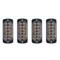 4 Pcs 12-Led Amber Flash Flashing Recovery Strobe Car Emergency Signal Led Orange Grill Breakdown Light Fog Light Beacon. 