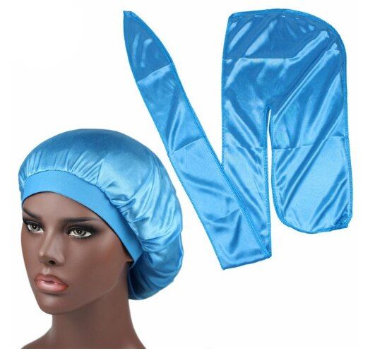 Men Silk Durag Match Silk Bonnet for Women Same Color Silky Durag Bandanas for Men Long Tail Durags Wave Cap Sleep Cap