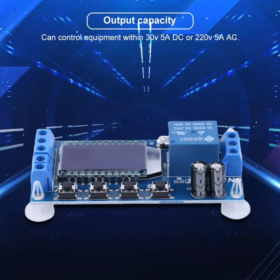 XY-LJ02 Timer Delay Relay Module – Cycle Trigger Switch With LCD Display, 6-30V Wide Voltage, Optocoupler Isolation