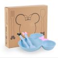 Amanoon. Mickey Mouse Kids Plate Baby Food Bowl Set Plastic Wheat Tableware Rice Feeding Bowl. 