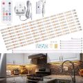 WOBANE Under Cabinet LED Lighting kit,8*50cm LED Strip Lights with Remote Control Dimmer and Adapter,Dimmable for Kitchen Cabinet,Counter,Shelf,TV Back,Showcase,2700K Warm White,1900lm,Timing,8pcs. 