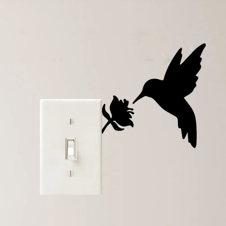 Bird With Flower Switch Board Wooden Wall Art Room Decoration Items Wall Décor Art for Home Living Room Bedroom