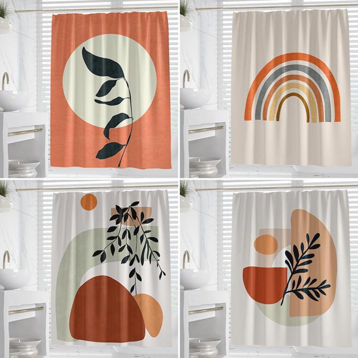 Digital Printing Polyester Shower Curtain Waterproof Bathroom Partition Curtain Toilet Hanging Curtained
