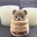 Bear-shaped Mold Versatile 3D Silicone Teddy bear mold Pink /gray/ translucent Silicone mold for Home baking DIY crafts Party decorations Cake making Candle making. 