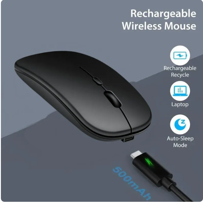 Rechargeable Wireless Bluetooth Mouse 2.4G USB Mice For Android Windows Tablet Laptop Notebook PC For IPAD Mobile