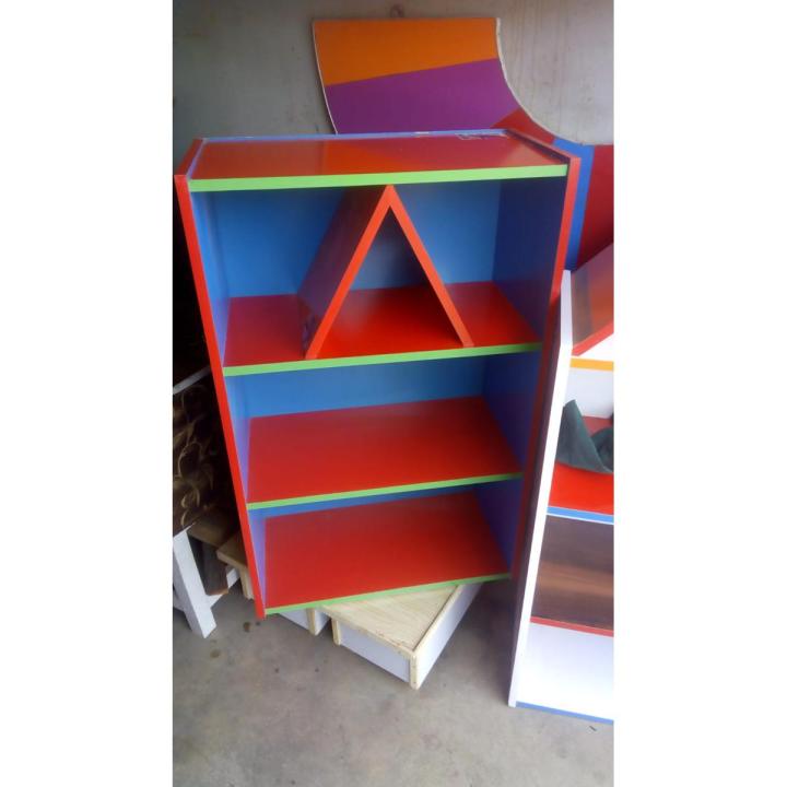 multi color book shelf for school class
