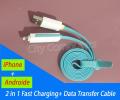 Fast Charging and fast Data Transfer  2 in 1 cable for  Android & iPhone. 