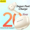 Awei T90 ENC Bluetooth Earphone In Ear/Half In Ear Freedom To Switch Noise Cancelling Earbuds 300 Hours Long Standby Time Low Latency Gaming Earbuds. 