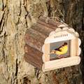 Wood Birdhouse Interactive Bird Nesting Case for Lovebirds Cockatiel Conures S. 