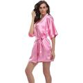 New Nighty Beautiful Bridal Pink Hot Sexy Silk Long Gown / Bath Gown with robe Night Suit / Nightwear / Sleepwear / Night Dress. 