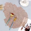 Decorative Table Mats Plastic Table Cover & PVC Placemat Set Round Floral Leaf Design Pack of 6 Table Mats for Dining Table. 