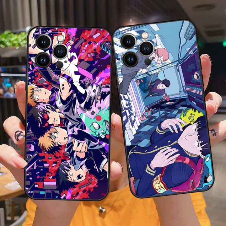 Anime Mob Psycho 100 Phone Case For Iphone 11 15 Pro Max 12 Mini 13 14 X Xr Xs 6 6s 8 7 Plus Silicone Soft Luxury Back Cover