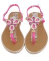Maya Traders Pink Imported Italian Design Fancy Women's Stylish Flat Sandals - Comfortable Party & Casual Wear - E09. 