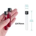 Pyrex 12x75mm Glass Culture Tubes with Screw Caps, 5-10 Pcs - 5mL Borosilicate Glass Test Tubes for Scientific Research, Borosilicate Glass Round Bottom Culture Tube with Screw Cap Ideal for Labs Classrooms & Home Use. 