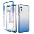 lthmy For LG Velvet 5G Transparent 2-in-1 Gradient Shockproof Case. 