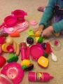 Kitchen Cooking Set Girls Boys Fruit Vegetable Tea Playset Toy for Kids Early Age Development Educational Pretend Play Food Assortment Set - Multicolor. 
