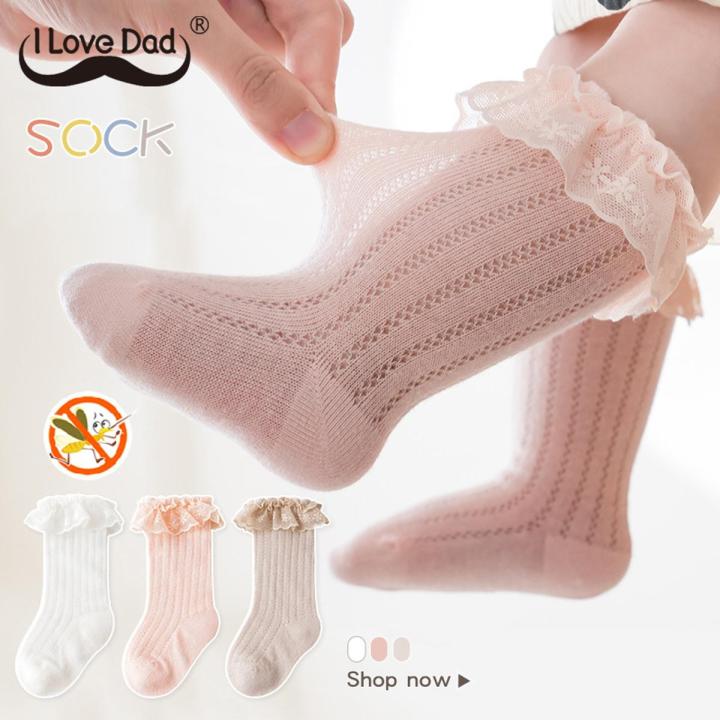 Toddler Baby Girls Cotton Crew Socks 5-Pack - Ruffle Trim Ankle Socks For Summer, Breathable & Cute