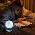 3D Moon Lamp by Mind-glowing - Cool Night Light (4.7 inch), 16 Dimmable LED Colors, Wooden Stand, Remote & Touch Control - Unique Birthday Gift Baby Nursery Decor. 