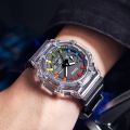 DOM Quartz Electronic Men's Watch, Dark Glow Digital Hands Display Silicone Strap Waterproof Youth Watch. 