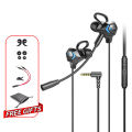 Wiresto Gaming Earphones Handsfree In Ear Headphones pubg Wired Earphones Earbuds Headset Noise Cancelling Stereo Computer Gamer Headphones with Dual Mic for Mobile Phone PS4 New Xbox One Free Case. 