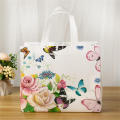Butterfly Printing Non-woven Fabric Shopping Bag Foldable Reusable Tote Pouch Waterproof Storage Bag Women Travel Grocery Bags. 