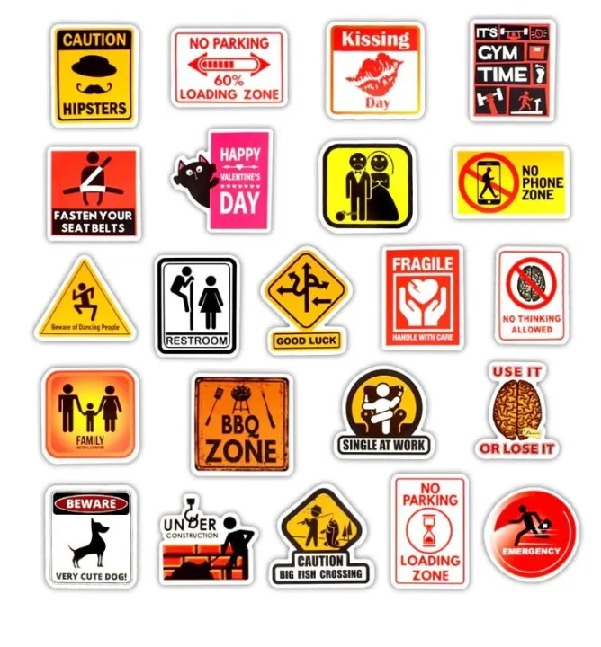 10%20Pcs/Pack%20Funny%20Danger%20Warning%20Banning%20Signs%20Waterproof%20Stickers%20for%20Laptop%20PC%20TV%20Fridge%20Guitar%20Mobile%20Skateboard%20-%20Image%204