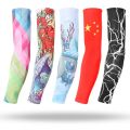 【KuaKe Mall】Chinese Tattoo Sleeves Men Outdoor Cycling Cuff Driving Sunscreen Fishing Cover Ice Silk Arm Sleeves Warmers. 
