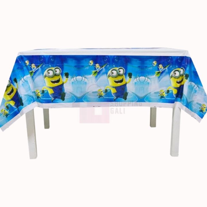 MINIONS TABLE COVER - PLASTIC TABLECLOTH - MINIONS THEME TABLE COVER - 108 CM X 180 CM