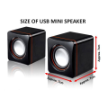E-SONIC Mini USB Laptop Speakers Wired Laptop Speakers 2.0 Channel Small Computer Desktop Speakers Desktop Speakers for PC. 