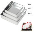 Square Cake Baking Mold Galvanized Steel Set Of 3Pcs. 