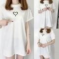【ALLGOOD】Fashion Women T-Shirt Dress O-Neck Short Sleeve Loose Leisure Dress. 