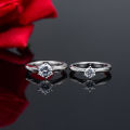 Platinum Plated Full Zircon Sparkling Wedding Crown Ring for Women Simple Mirco Pave Bling Zirconium Diamond Ring for Bridal. 