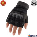 Motorbike Gloves, Cycling Gloves, Motorcycle half Finger gloves, Outdoor Sports Gloves, gloves for Bike Riders, Premium Quality Leather gloves, Weightlifting, For Men And Women, (Black color). 