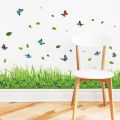 2025 New 3D Fresh Green Plant Removable Green Grass PVC Wall Stickers Home Decor Kids Room Bathroom Mural waterproof DIY Removable Art Vinyl Size: 40 x 136 CM. 