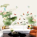 Leaf Flower Lotus Lotus Self-adhesive Living Stickers Wall. 