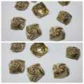 9 Pcs Embroidery Craft Material  Gota Patti Golden Flowers (2 cm) Gold Rose Big. 