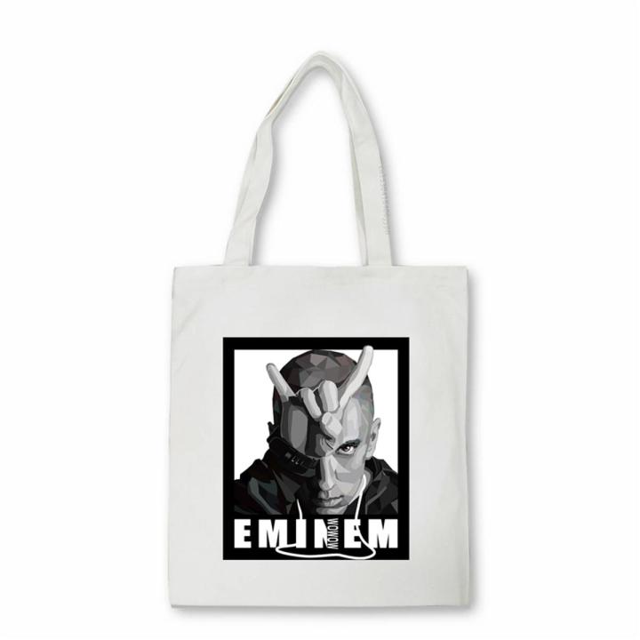 Shoulder Bag Rapper Eminem men Hip Hop Rap Pop Fashion Uni Shopper bag Shoulder Tote bags ...