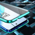 Biruiqu For Oneplus Nord CE 4 / OPPO K12 Magnetic Absorption Case Metal Frame Shockproof Double Sided Tempered Glass Magnetic Case Cover. 