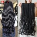 Mate Extension For Girls in Clips Curls Wave Natural Black color. 