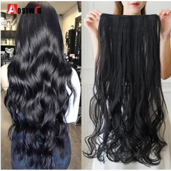 Mate Extension For Girls in Clips Curls Wave Natural Black color