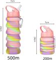 GoBox, Collapsible Silicone Water Bottle/Coffee Cup/Food Basket: Adjustable 500ml/350ml sizes for outdoor fitness, travel, camping, and mountaineering. Portable, foldable, reusable, and leak-proof design. Ideal for kids and easy to carry.. 