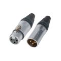 Original Neutrik NC3FXX/NC3MXX-HE 3pole gold-plated XLR male/female plug Velour chromium plating Extratemperature resistant. 