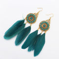 Earring Elegant Delicate Vintage Feather Eardrop for Dressing Room. 
