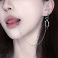 Cool Fake Piercing Lip Clip Earring Punk Chain Linked Earrings Hinged Lip Ring STARLITE. 
